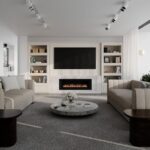 Living room design for houses with oversized fireplaces